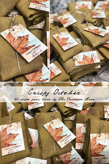 30 ct Linen "Crispy October" - The Primitive Hare - Cross Stitch Fabric
