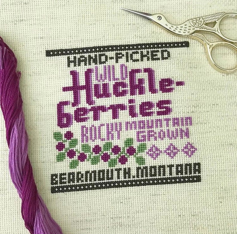 Huckleberries - Sapphire Mountain Handcrafts - Cross Stitch Pattern