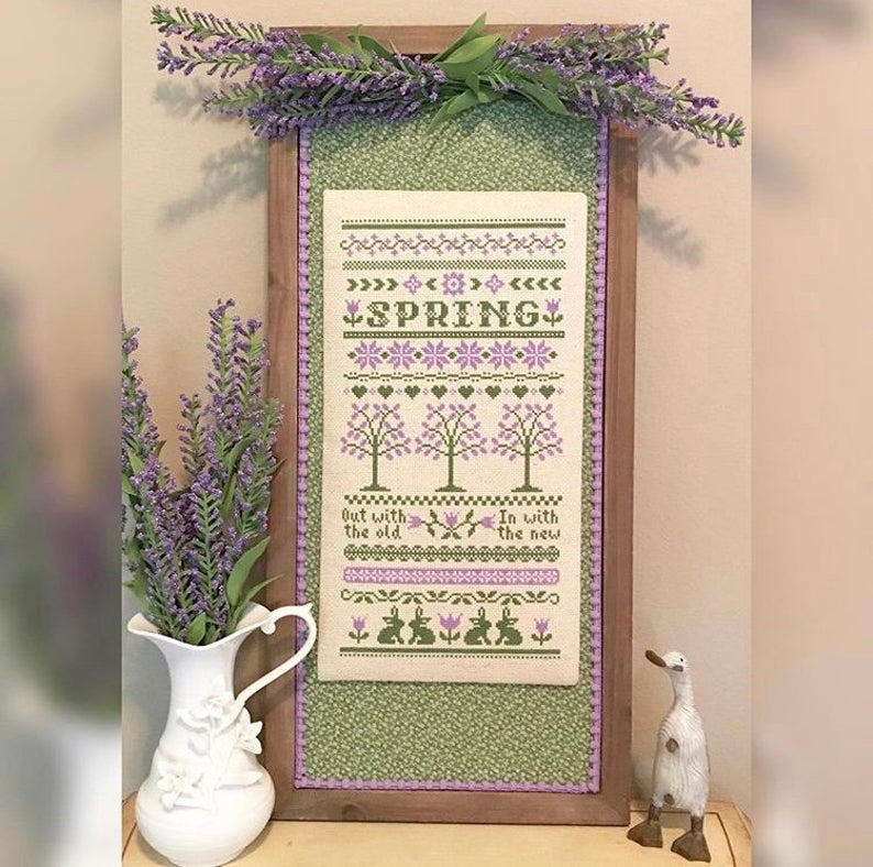 Spring Sampler Banner - Sapphire Mountain Handcrafts - Cross Stitch Pattern