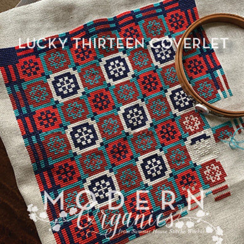 Lucky Thirteen Coverlet - Summer House Stitche Workes - Cross Stitch Pattern