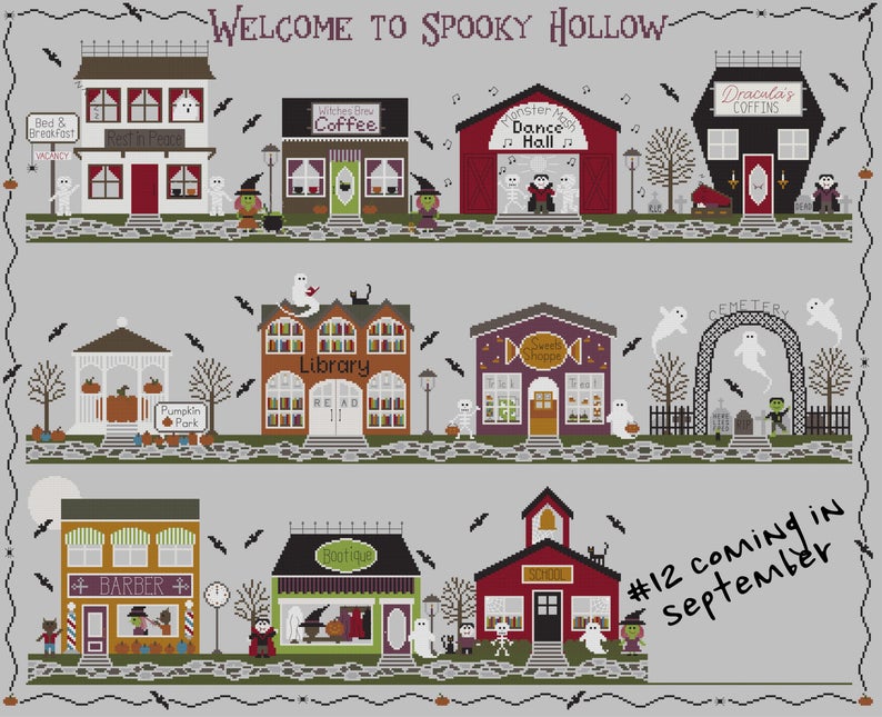 Bootique (Spooky Hollow #10) - Little Stitch Girl - Cross Stitch Pattern
