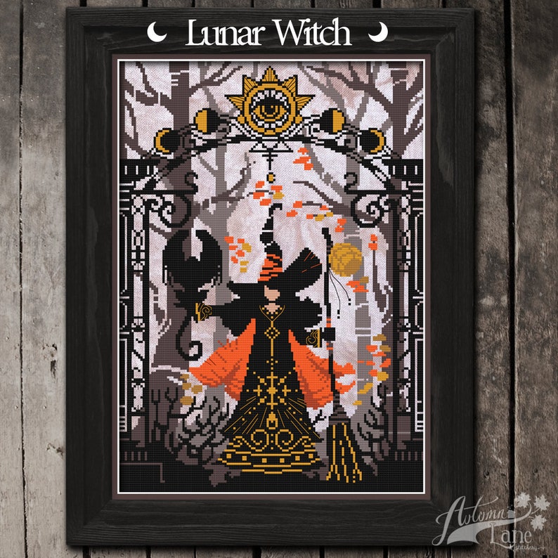 The Lunar Witch - Autumn Lane Stitchery - Cross Stitch Pattern