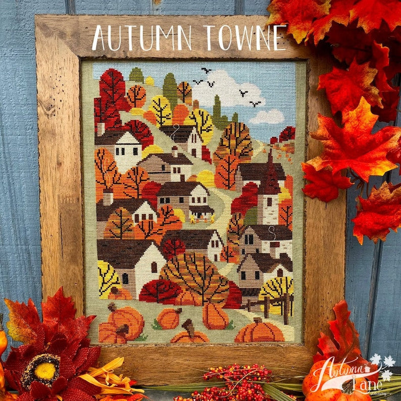 Autumn Towne - Autumn Lane Stitchery - Cross Stitch Pattern
