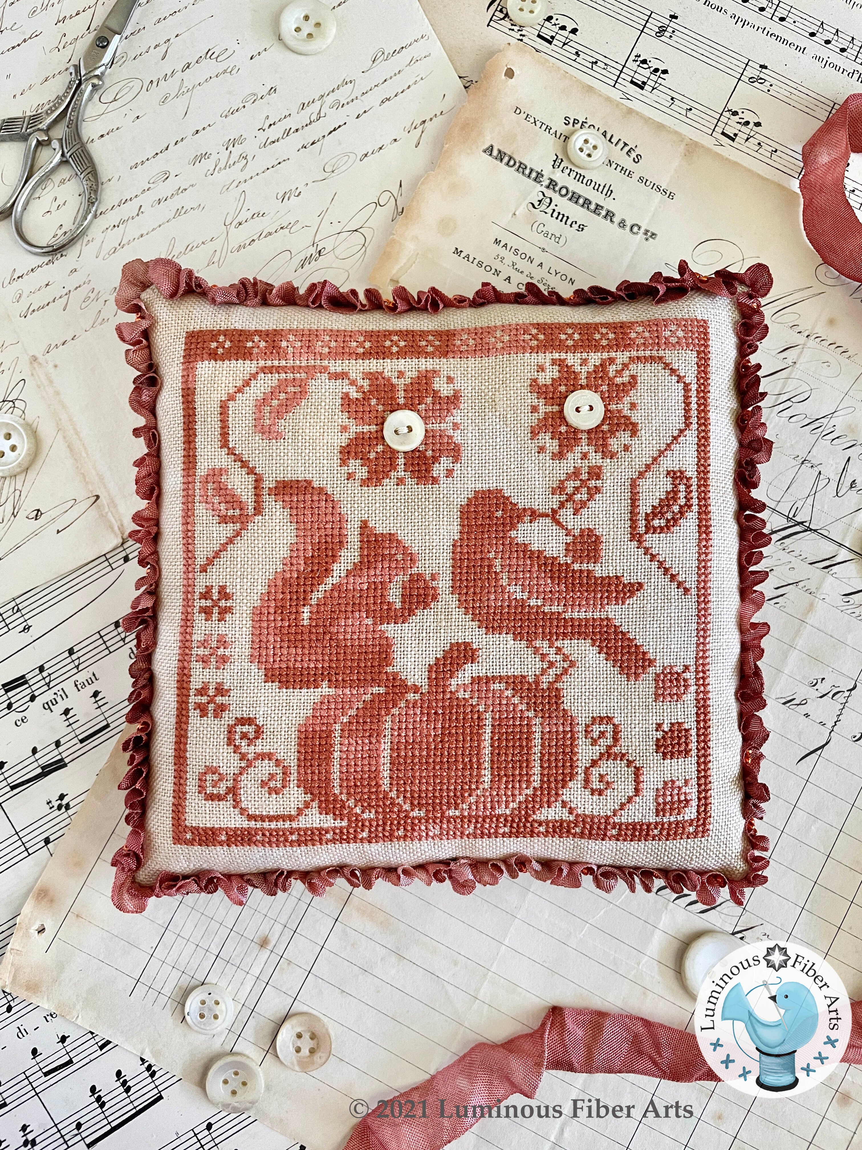 Gathering Acorns - Luminous Fiber Arts - Cross Stitch Pattern