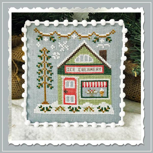 Ice Creamery (Snow Village #9) - Country Cottage Needleworks - Cross Stitch Pattern