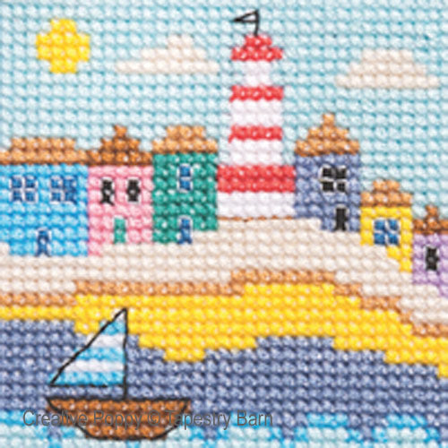 Rainbow Houses Colorful Cards - Tapestry Barn - Cross Stitch Pattern
