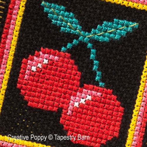 Fruity Sampler Funky Fruits Retro Sampler - Tapestry Barn - Cross Stitch Pattern