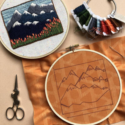 Mountain & Tulip Landscape - MCreativeJ - Embroidery Kit
