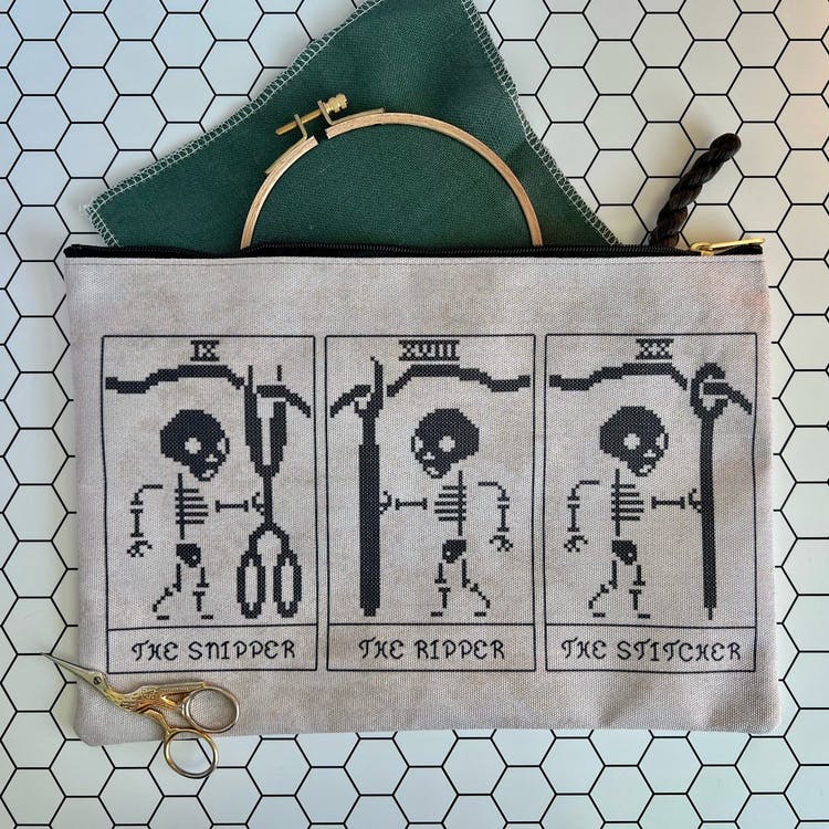 Primitive Tarot Project Bag - Wild Violet Cross Stitch - Gifts