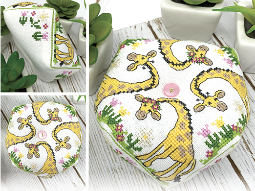 Giraffe Biscornu (2020 Biscornu of the Month #4) - Tiny Modernist - Cross Stitch Pattern