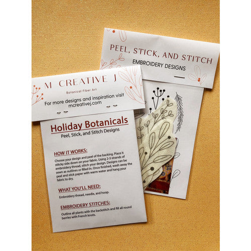 Winter Botanical Designs Peel, Stick, & Stitch - MCreativeJ - Embroidery Pattern