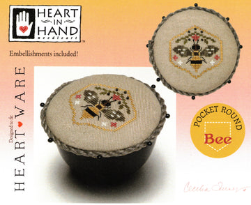 Pocket Round Bee - Heart in Hand - Cross Stitch Pattern