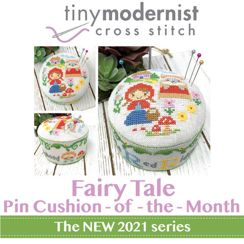 Little Red Riding Hood (2021 Fairy Tale Pin Cushion #1) - Tiny Modernist - Cross Stitch Pattern