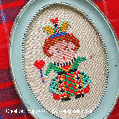 Alice in Wonderland Miniatures: The Cheshire Cat, The Queen of Hearts, The March Hare - Gera! By Kyoko Maruoka - Cross Stitch Pattern