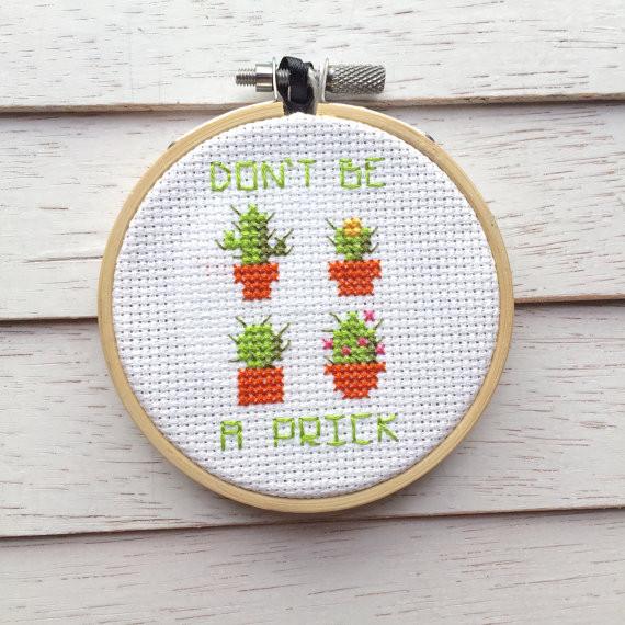 Don't be a Prick - Spot Colors - Cross Stitch Kit