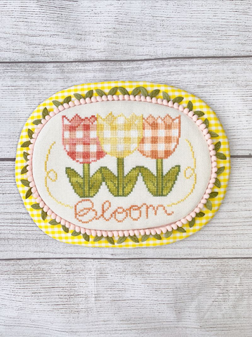 Bloom (Gingham & Plaid Series) - Little Stitch Girl - Cross Stitch Pattern
