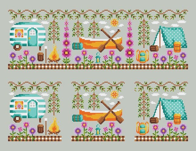 Happy Tent (Happy Camper #3) - Shannon Christine Designs - Cross Stitch Pattern