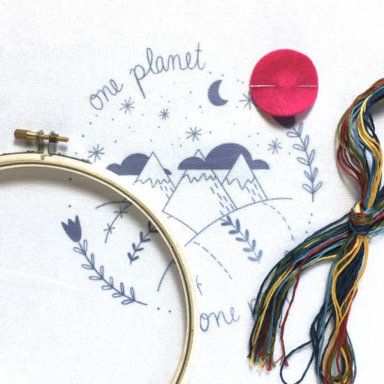 One Planet - Lori Roberts x Budgiegoods - Embroidery Kit