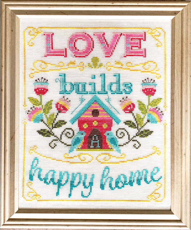 Love Builds a Happy Home - Tiny Modernist - Cross Stitch Pattern