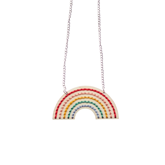 Wooden Rainbow Necklace - Cotton Clara - Embroidery Kit