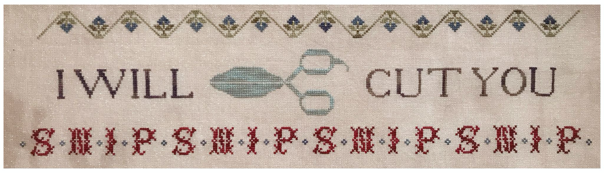 I Will Cut You - Lucy Beam Love in Stitches - Cross Stitch Pattern