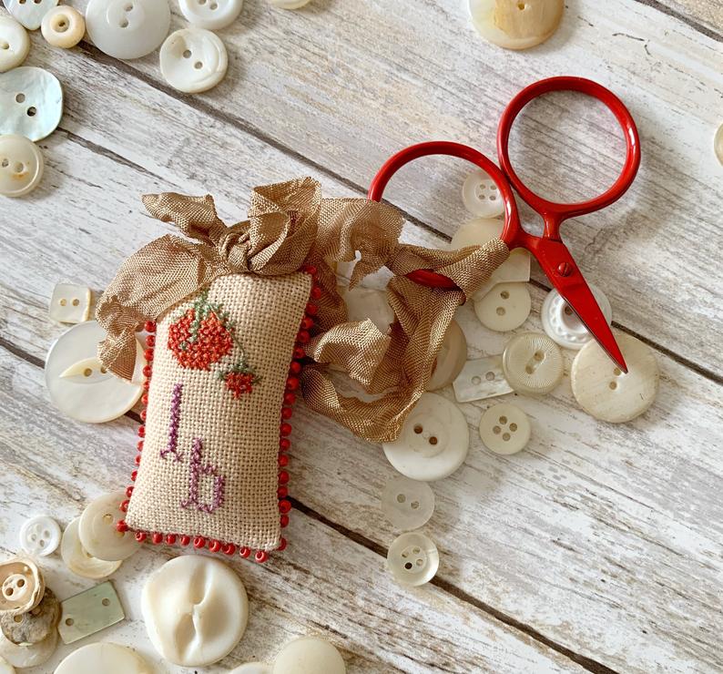 Heirloom Tomato Needlework Set: Needle Book & Scissor Fob - Lucy Beam Love In Stitches - Cross Stitch Pattern