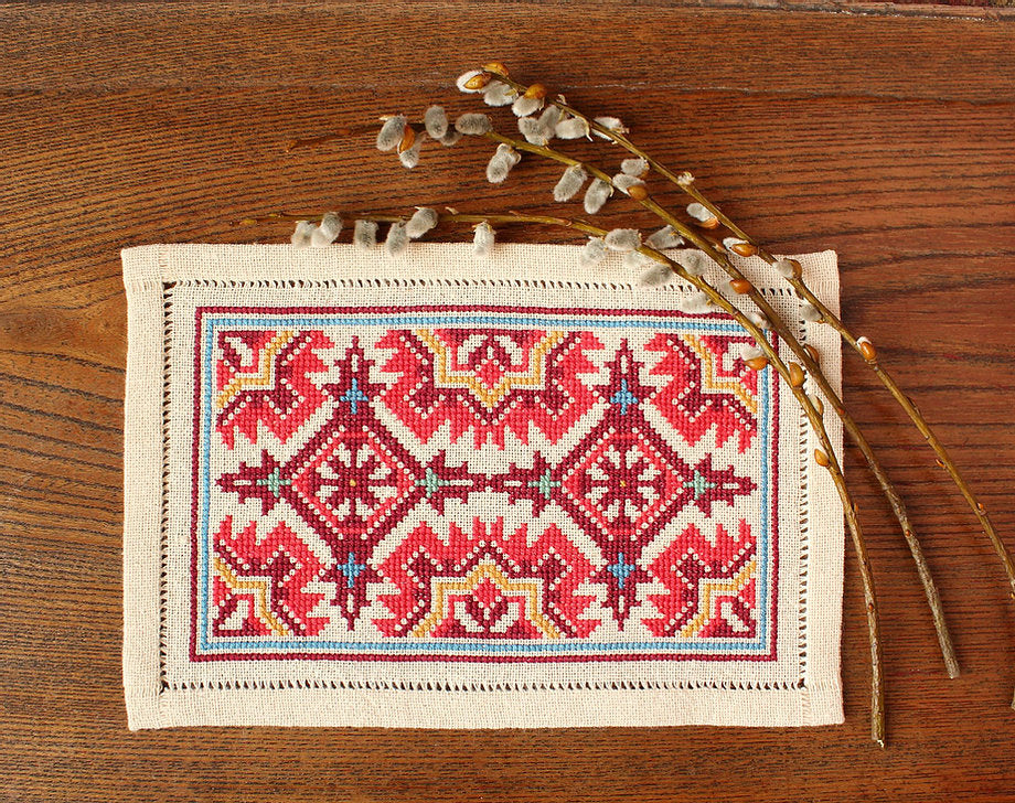 Balkan Bartizan Bitkit - Avlea Folk Embroidery - Cross Stitch Kit