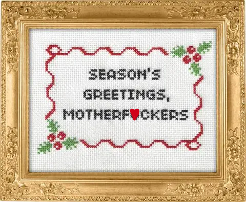 Season's Greetings, Motherf*ckers cross stitch kit