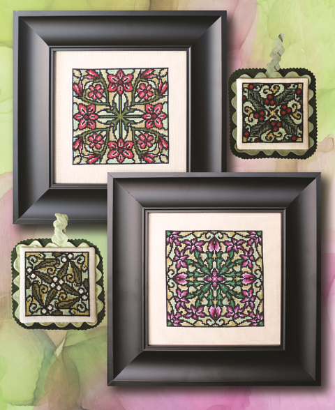 Stained Glass Christmas - Ink Circles - Cross Stitch Pattern