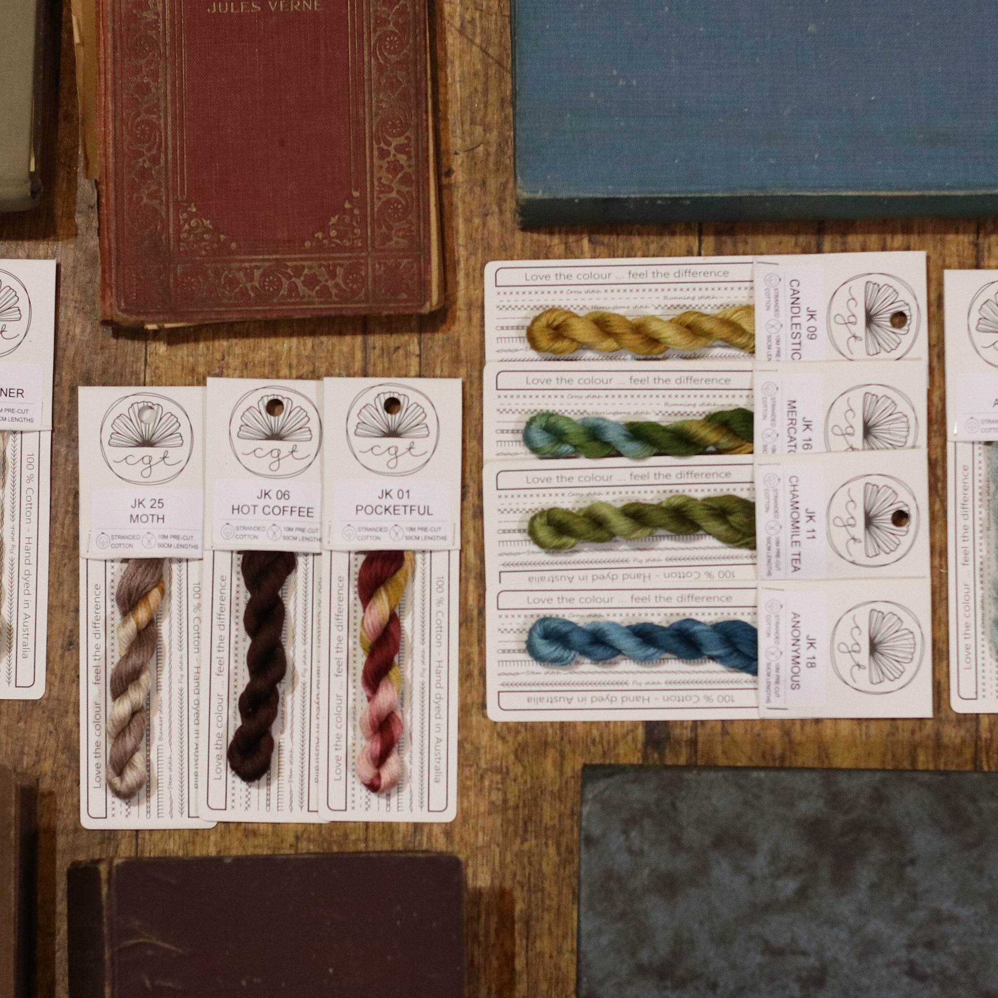"In The Library" Embroidery Floss Pack - Cottage Garden Threads - Hand Dyed Embroidery Floss