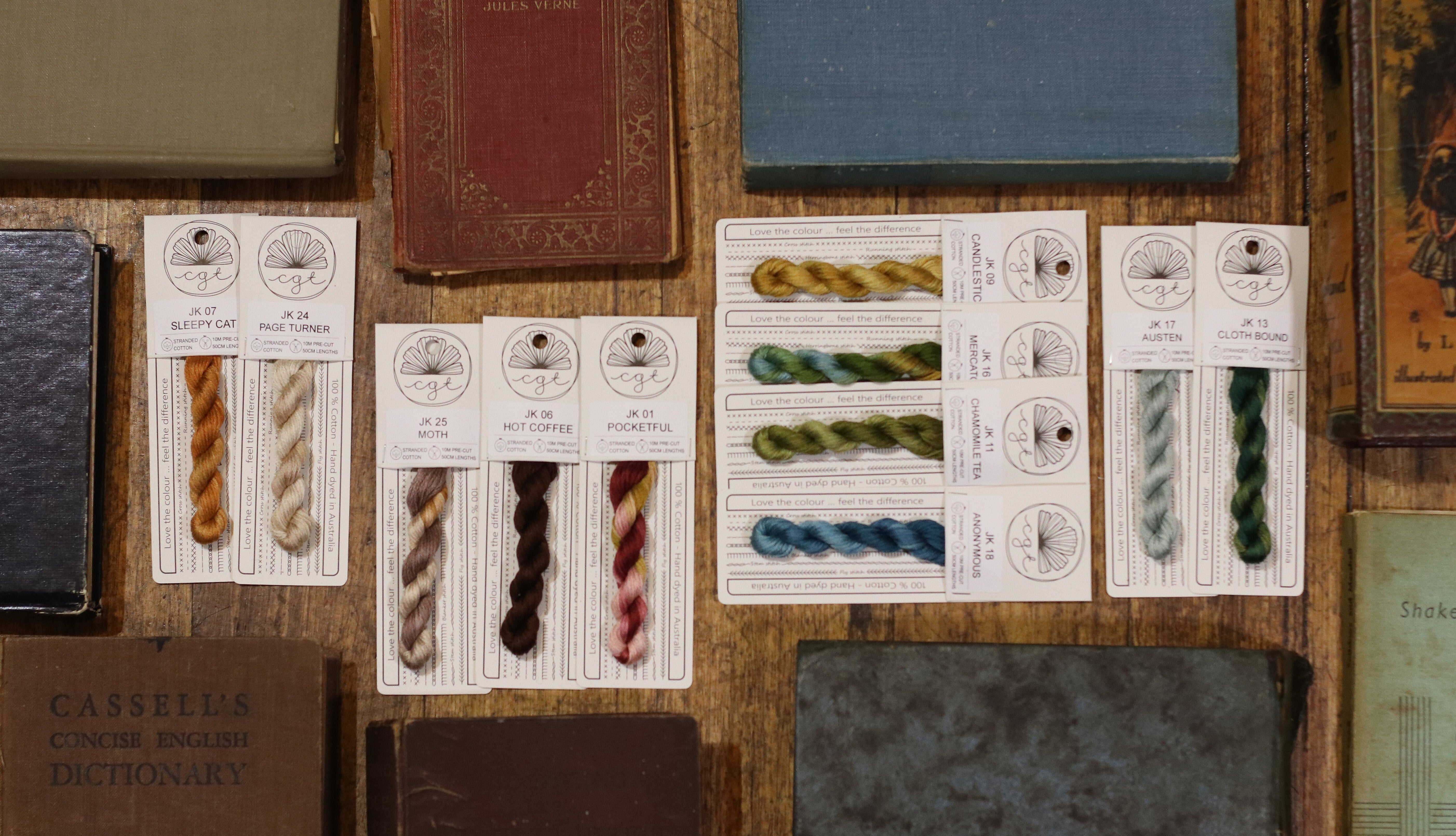 "In The Library" Embroidery Floss Pack - Cottage Garden Threads - Hand Dyed Embroidery Floss