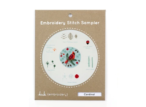Cardinal Embroidery Stitch Sampler - Kiriki Press - Embroidery Kit