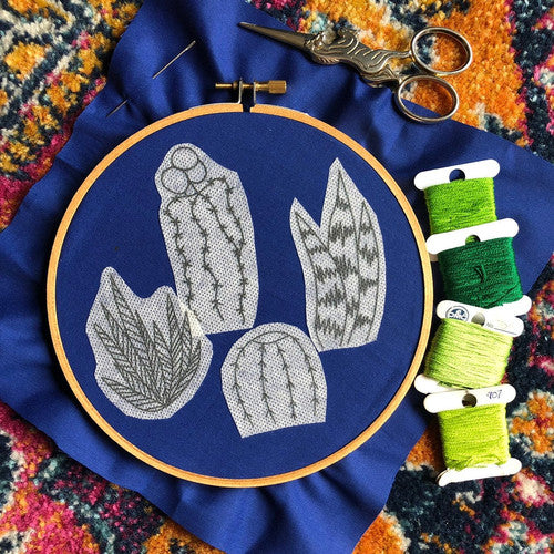 Detailed Cactus Designs Peel, Stick, & Stitch - MCreativeJ - Embroidery Pattern