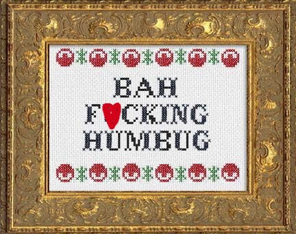 Bah F*cking Humbug cross stitch kit