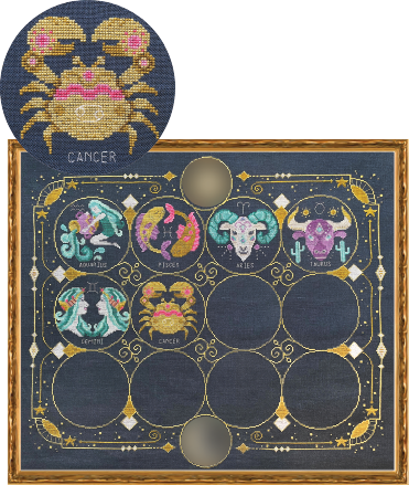 Cancer (Zodiac Signs #6) - Tiny Modernist - Cross Stitch Pattern