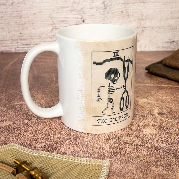 Primitive Tarot Ceramic Mug - Wild Violet Cross Stitch - Gifts