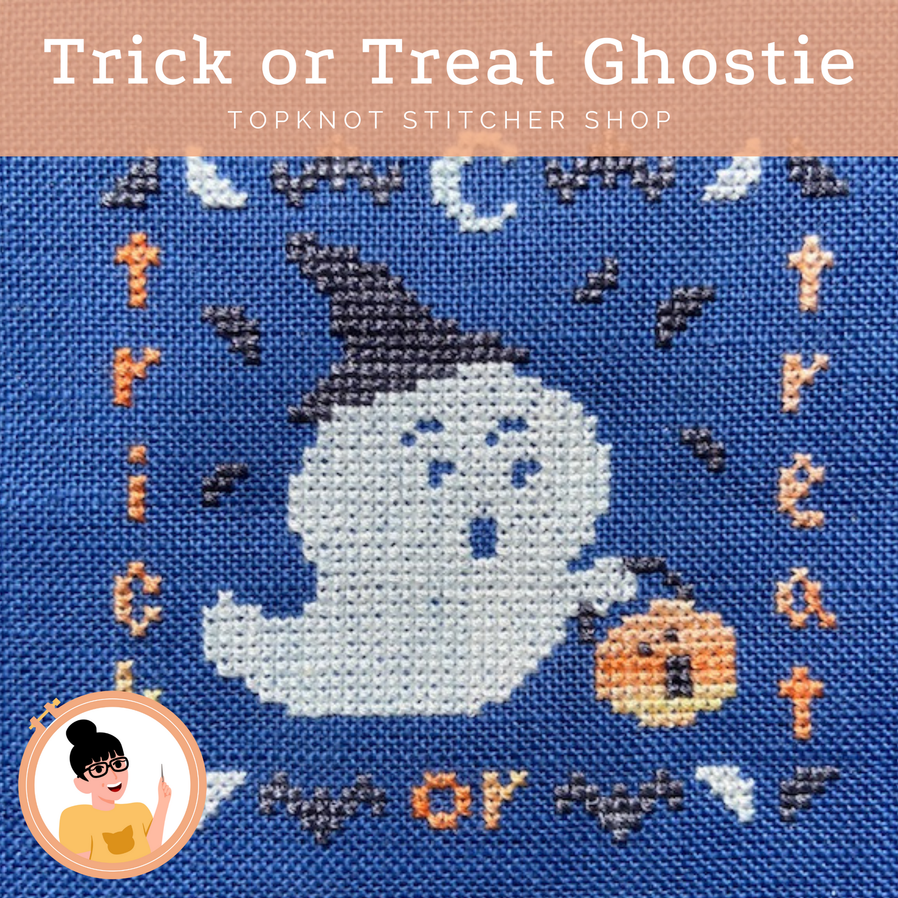 Trick or treat cross stitch pattern Halloween cross stitch 