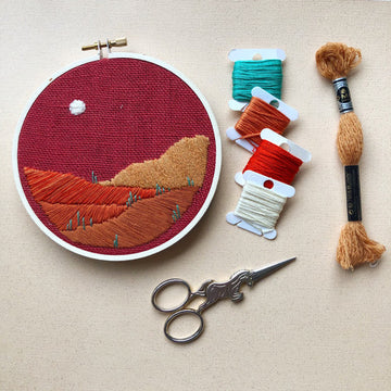 DIY Beginner Embroidery Desert Landscape - MCreativeJ - Embroidery Kit