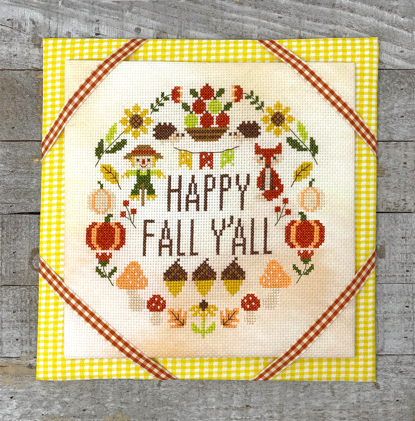 Fall Wreath - Tiny Modernist - Cross Stitch Pattern