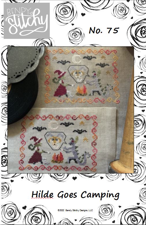 Hilde Goes Camping - Bendy Stitchy Designs - Cross Stitch Pattern
