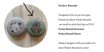 Pocket Round Flower - Heart in Hand - Cross Stitch Pattern