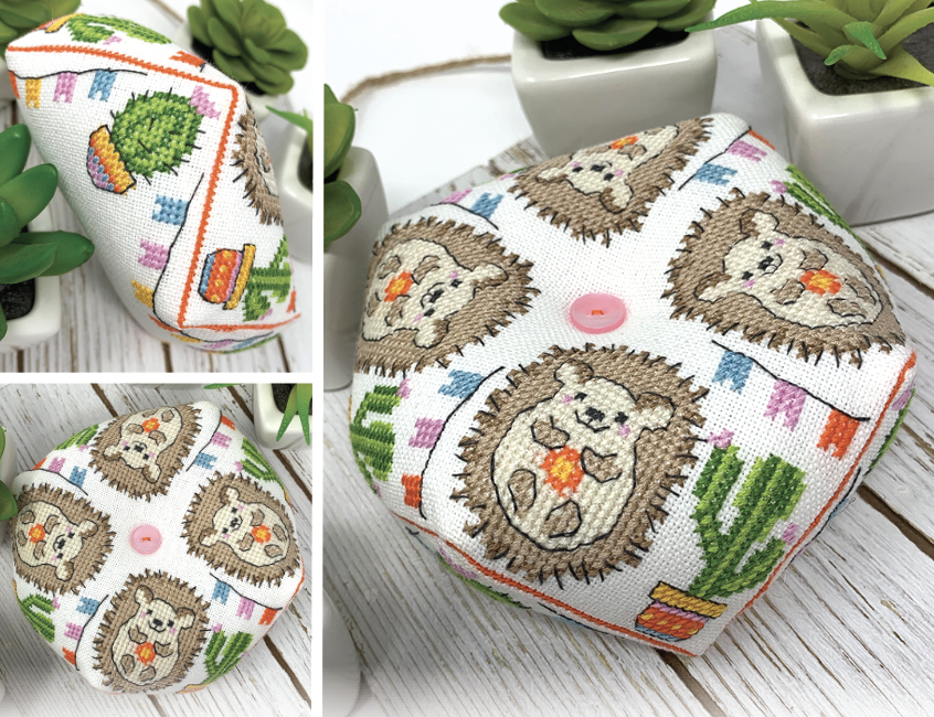 Hedgehog Biscornu (2020 Biscornu of the Month #5) - Tiny Modernist - Cross Stitch Pattern