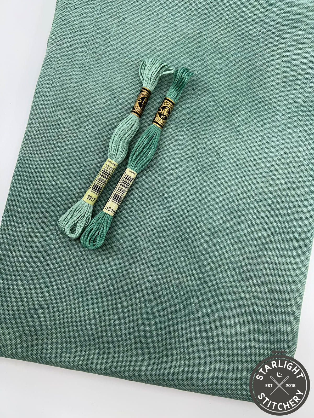 "Creme de Menthe" Needle Bling Designs - Hand Dyed Cross Stitch Fabric