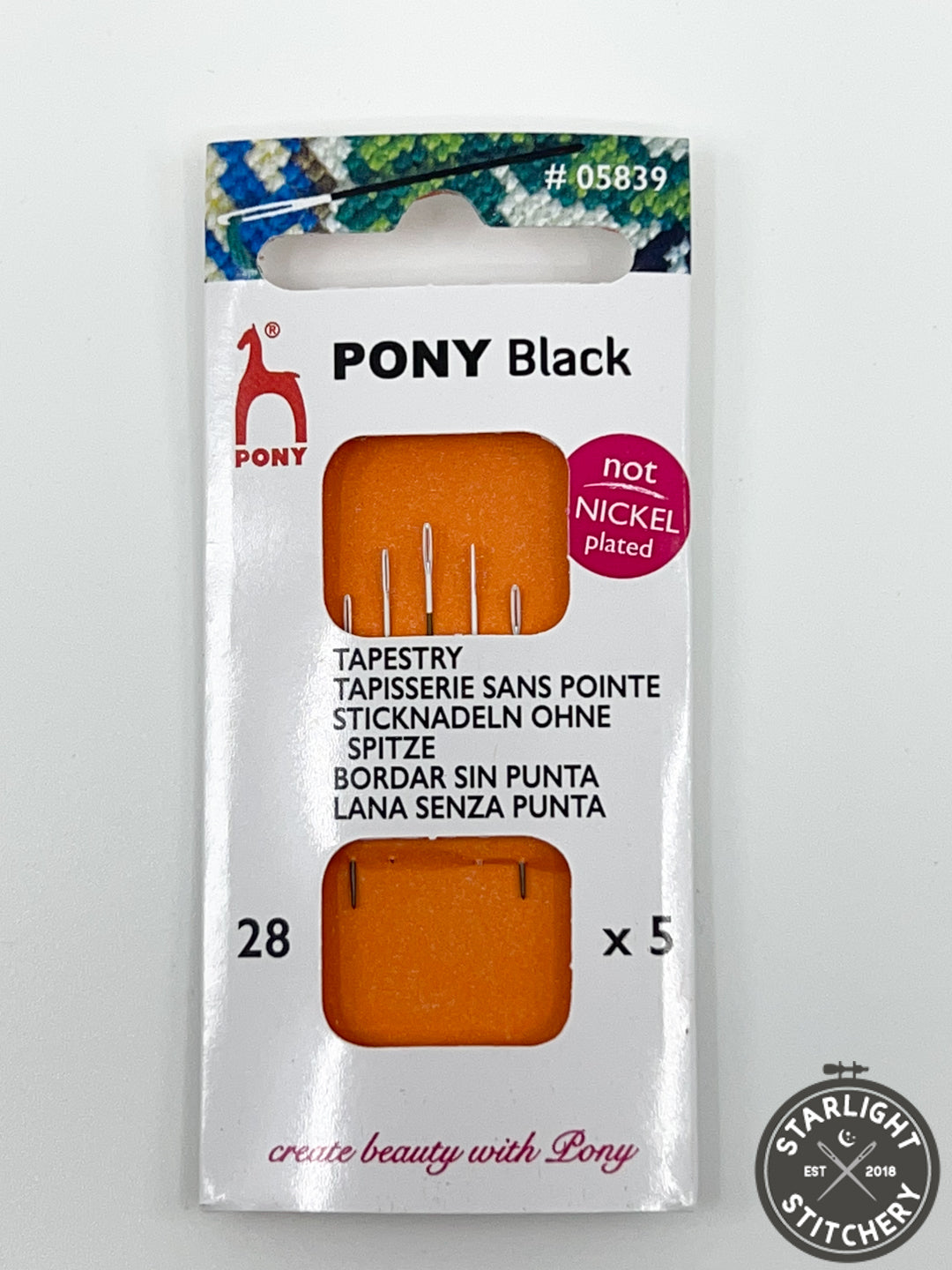 Pony Black Hypoallergenic Tapestry Needle