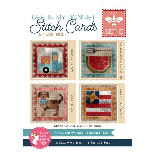 Bee in My Bonnet Stitch Cards Set E - It's Sew Emma - Cross Stitch Pattern