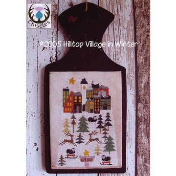 Hilltop Village in Winter - Thistles - Cross Stitch Pattern